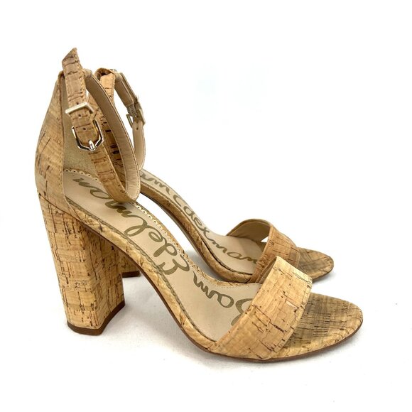Sam Edelman Yaro Cork Block Heels Women's 6.5 - Picture 1 of 8